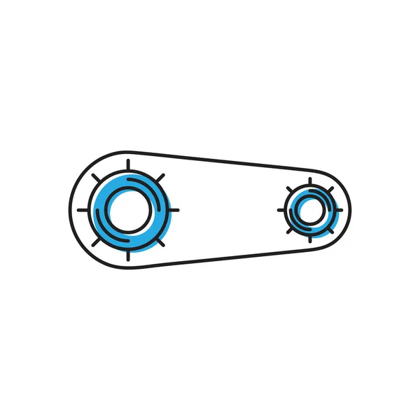 Engranajes con icono de vector de cinturón aislado sobre fondo blanco — Vector de stock