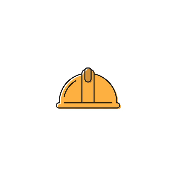 Casco o símbolo de icono de vector de sombrero duro aislado sobre fondo blanco — Vector de stock