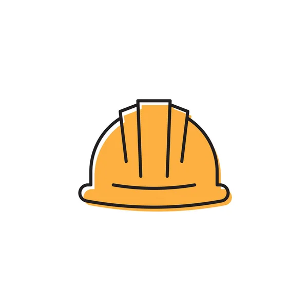 Casco o simbolo icona vettoriale del cappello rigido isolato su sfondo bianco — Vettoriale Stock