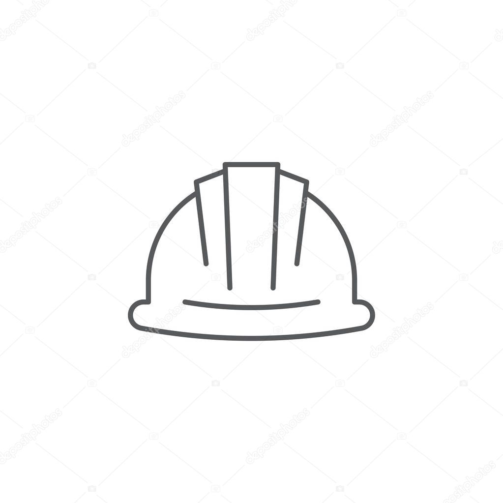 Helmet or hard hat vector icon symbol isolated on white background