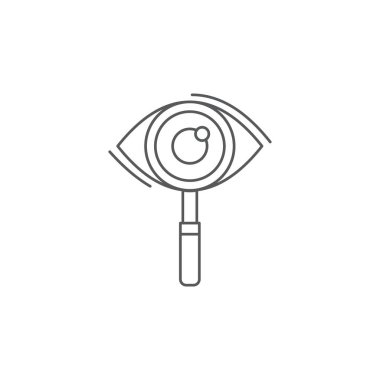 Beyaz arka planda izole göz Vektörlü simge sembolü ile Büyüteç