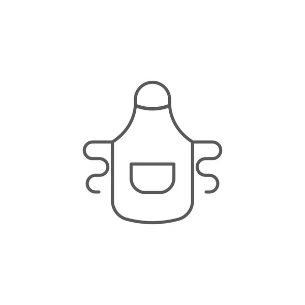 キッチンエプロンベクトルアイコンシンボルは、白い背景に分離 — ストックベクタ