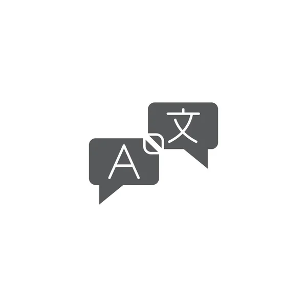 Lengua traducción vector icono símbolo aislado sobre fondo blanco — Archivo Imágenes Vectoriales