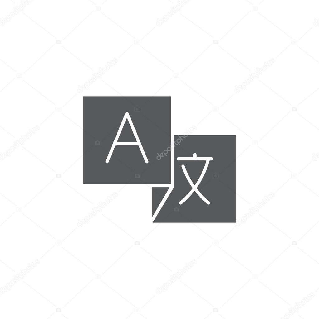 Language translation vector icon symbol isolated on white background