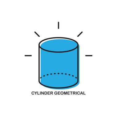 Silindir geometrik şekil vektör simgesi beyaz arka plan üzerinde izole