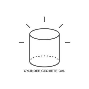 Silindir geometrik şekil vektör simgesi beyaz arka plan üzerinde izole