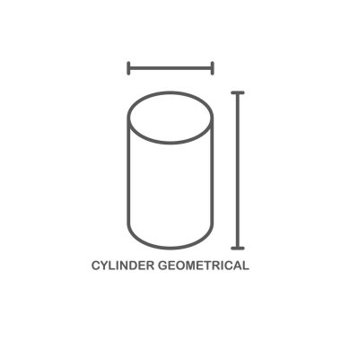 Silindir geometrik şekil vektör simgesi beyaz arka plan üzerinde izole
