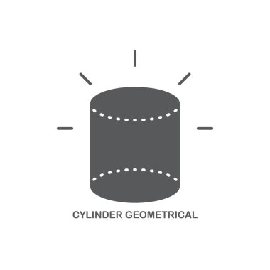 Silindir geometrik şekil vektör simgesi beyaz arka plan üzerinde izole