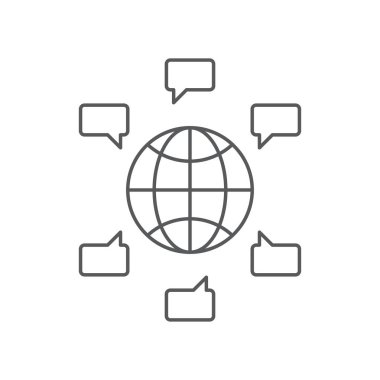 Beyaz arka planda yalıtılmış genel sohbet iletileri vektör simgesi