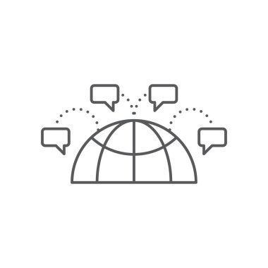 Beyaz arka planda yalıtılmış genel sohbet iletileri vektör simgesi