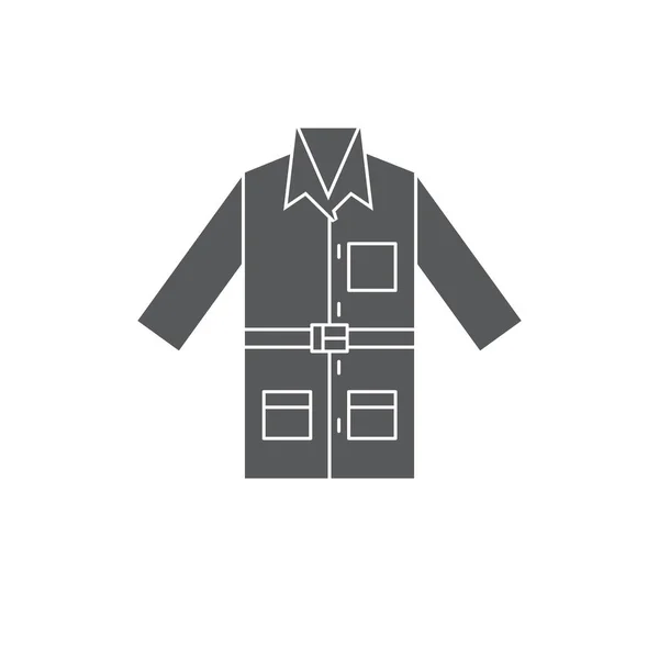 Laboratório casaco vetor ícone símbolo isolado no fundo branco — Vetor de Stock