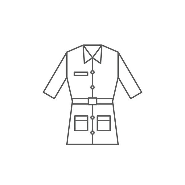 Laboratório casaco vetor ícone símbolo isolado no fundo branco — Vetor de Stock
