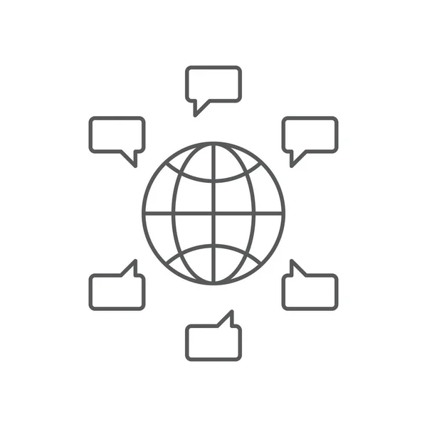 Globale Chat-Nachrichten Vektor-Symbol isoliert auf weißem Hintergrund — Stockvektor