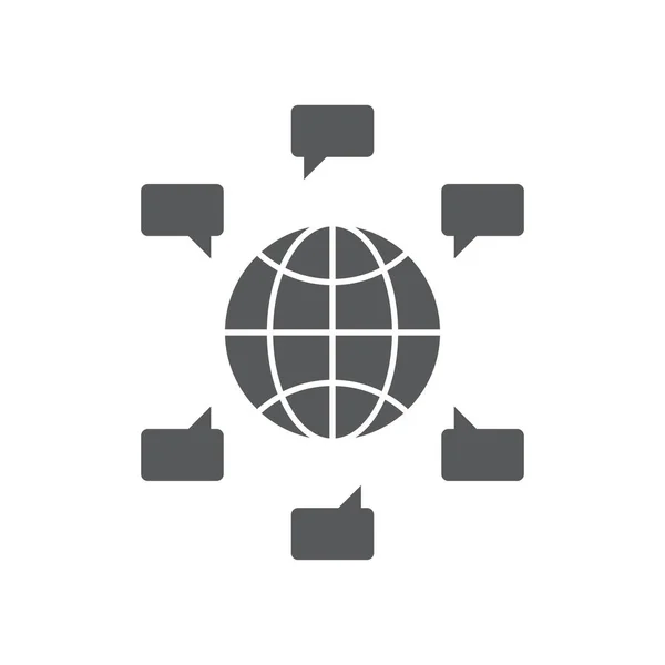 Icona vettoriale dei messaggi di chat globale isolata su sfondo bianco — Vettoriale Stock