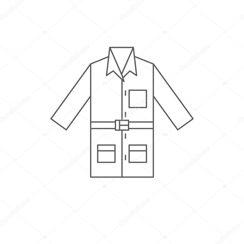 Laboratory coat vector icon symbol isolated on white background