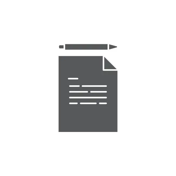 Símbolo de ícone de vetor de papel e lápis isolado no fundo branco — Vetor de Stock