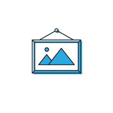 Beyaz arka planda yalıtılmış resim çerçevesi vektör simgesi