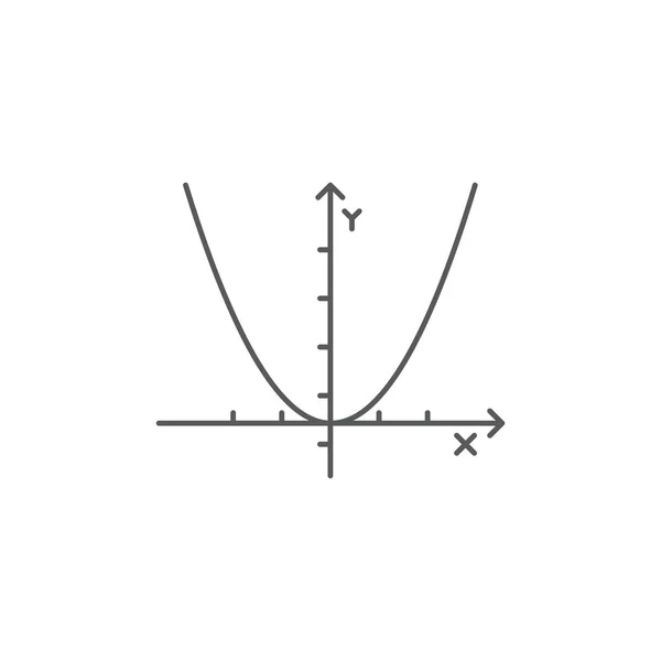 白い背景に隔離された放物線関数式ベクトル — ストックベクタ