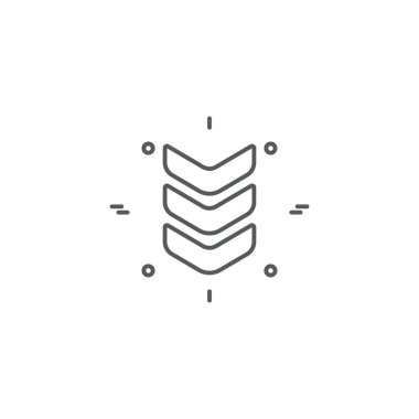 Rütbe omuz askıları vektör simgesi simgesi beyaz arka plan üzerinde izole