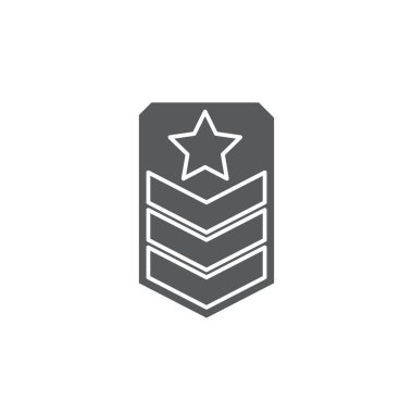 Rütbe omuz askıları vektör simgesi simgesi beyaz arka plan üzerinde izole