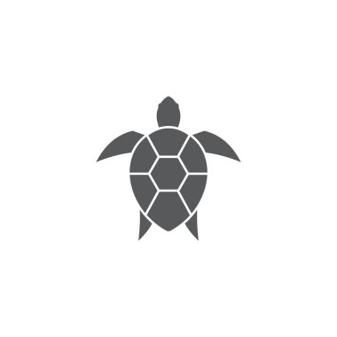 Beyaz arka planda izole deniz kaplumbağası hayvan vektör simgesi