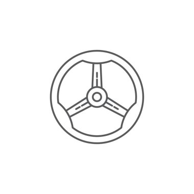 Beyaz arka planda yalıtılmış direksiyon vektör simgesi simgesi