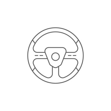 Beyaz arka planda yalıtılmış direksiyon vektör simgesi simgesi