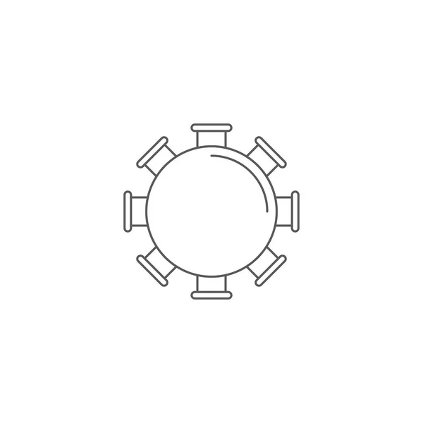 Mesa redonda y sillas icono vector vista superior aislado sobre fondo blanco — Vector de stock
