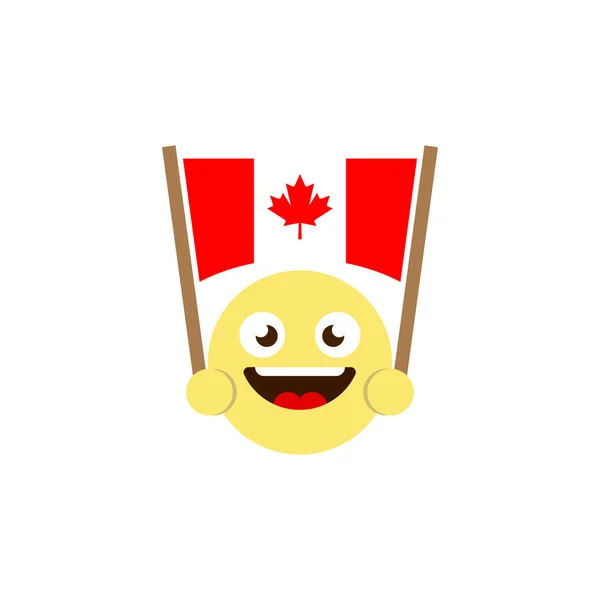 Emoticon flag of canada vector icon isolated on white background — Stock Vector