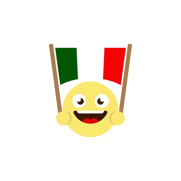 Emoticon Flagge des italienischen Vektorsymbols isoliert auf weißem Hintergrund — Stockvektor