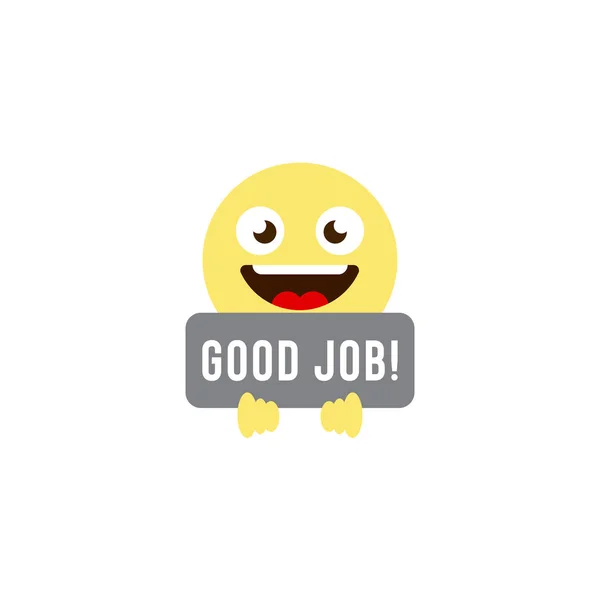 Good job emoticons vector icon symbol isolated on white background — Stock Vector