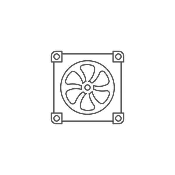 Символ вектора кулера компьютера изолирован на белом фоне — стоковый вектор