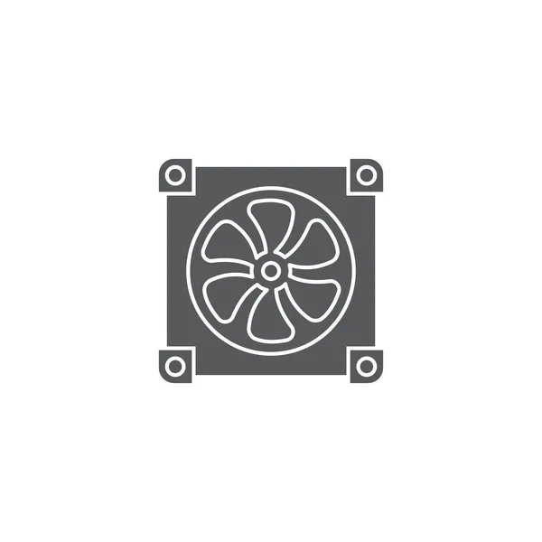 Computer koeler vector pictogram symbool geïsoleerd op witte achtergrond — Stockvector