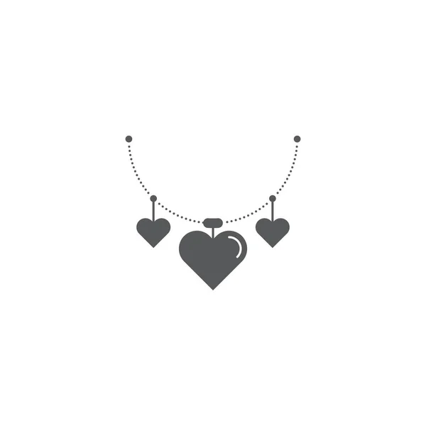 Coeur collier vectoriel icône symbole isolé sur fond blanc — Image vectorielle