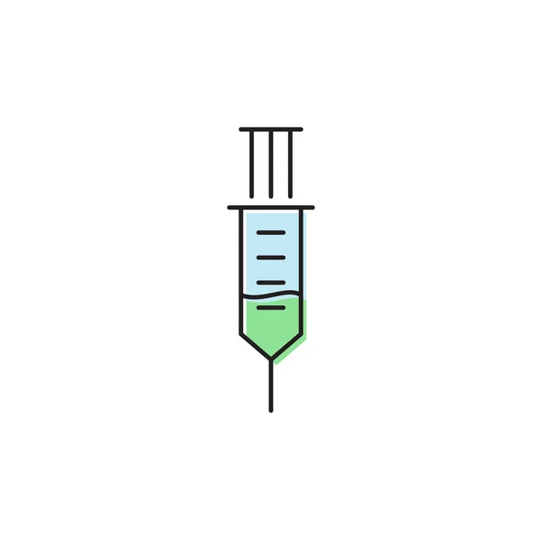 Medicinsk spruta vektor ikon symbol isolerad på vit bakgrund — Stock vektor