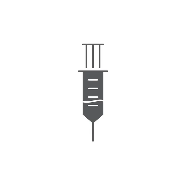 Símbolo de ícone de vetor de seringa médica isolado no fundo branco —  Vetores de Stock