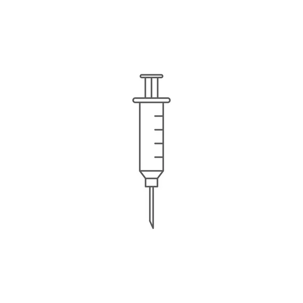 Símbolo de icono de vectores de jeringa médica aislado sobre fondo blanco — Vector de stock