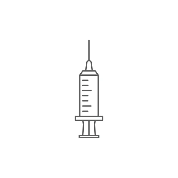 Symbole d'icône de vecteur de seringue médicale isolé sur fond blanc — Image vectorielle