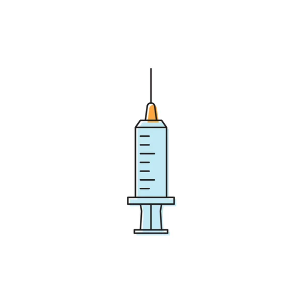 Símbolo de icono de vectores de jeringa médica aislado sobre fondo blanco — Vector de stock