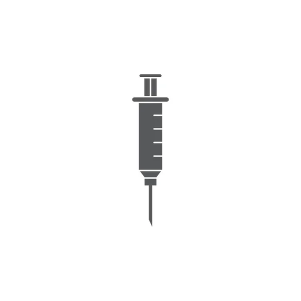 Símbolo de ícone de vetor de seringa médica isolado no fundo branco — Vetor de Stock