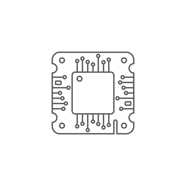 Placa-mãe CPU ícone do vetor processador isolado no fundo branco — Vetor de Stock