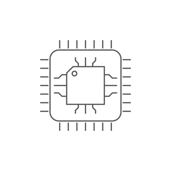 Icono de vector de procesador de CPU de placa base aislado sobre fondo blanco — Archivo Imágenes Vectoriales