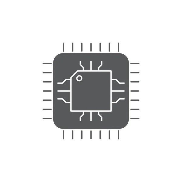 Icono de vector de procesador de CPU de placa base aislado sobre fondo blanco — Archivo Imágenes Vectoriales