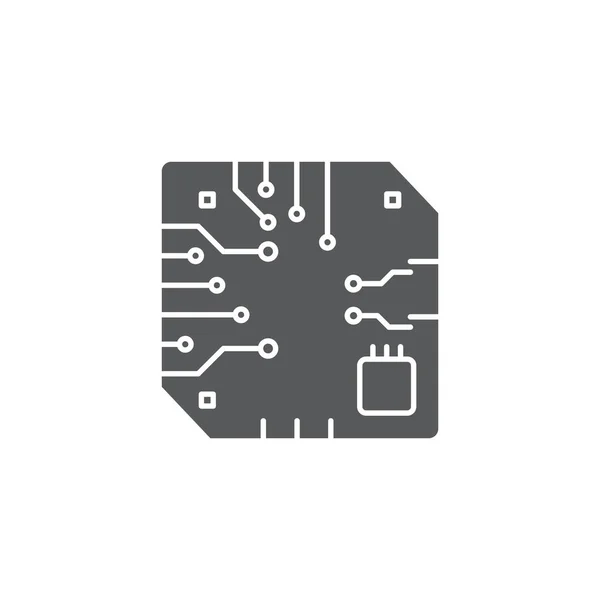 Μητρική πλακέτα CPU επεξεργαστή είδωλο απομονώνεται σε λευκό φόντο — Διανυσματικό Αρχείο