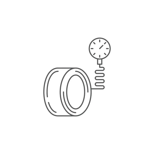 Neumático indicador de presión vector icono símbolo aislado sobre fondo blanco — Vector de stock