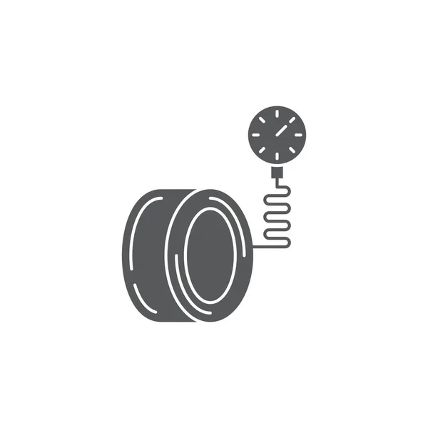 Ícone do vetor do manómetro de pressão do pneu isolado no fundo branco —  Vetores de Stock