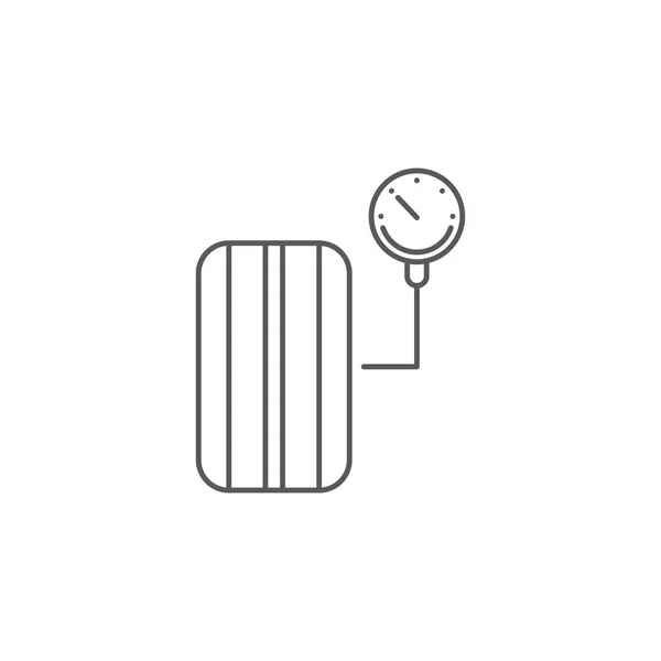 Σύμβολο του διανυσματικού μετρητή πίεσης ελαστικών απομονώνεται σε λευκό φόντο — Διανυσματικό Αρχείο