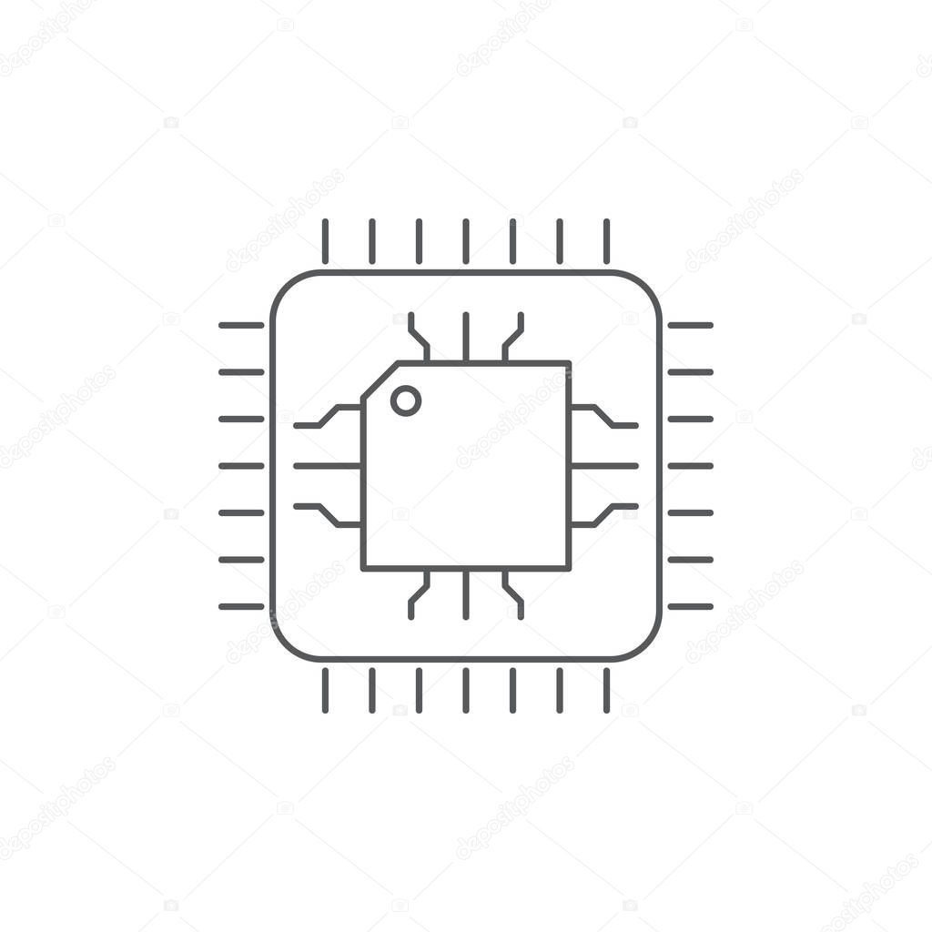 Motherboard CPU processor vector icon isolated on white background