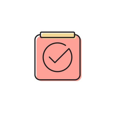 Takvim denetimi sayfası vektör simgesi beyaz arka planda yalıtılmış