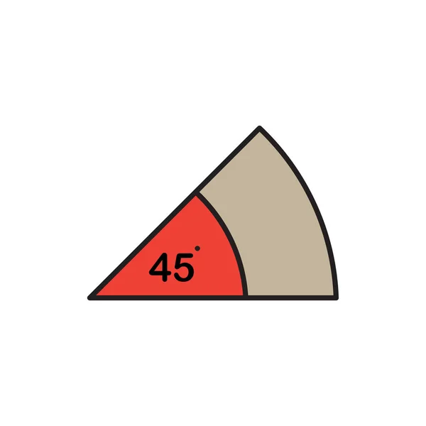 45 stopni kąt symbol wektor ikona na białym tle — Wektor stockowy